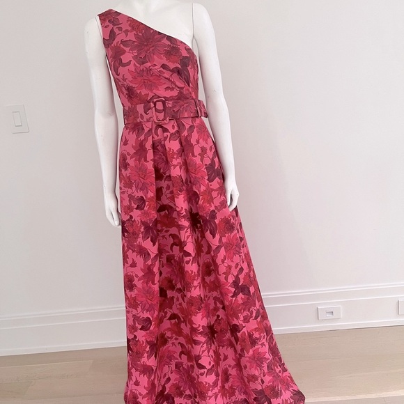Sachin + Babi Dresses & Skirts - Sachin & Babi Red Floral One-Shoulder Maxi Dress Gown Size small.